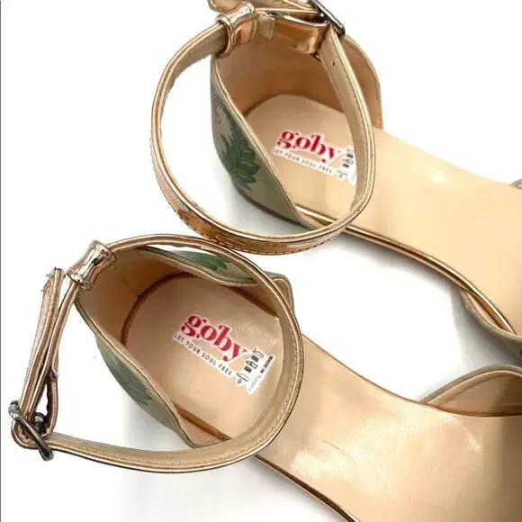 GOBY Butterfly flat ankle bracelet shoes size 38 (US 7) gray-greenish - Picture 2 of 9